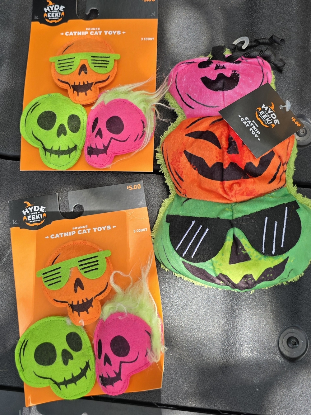 Cat Toys Halloween Pumpkin & Skull Costume Accessory - Pink, Green, Orange
